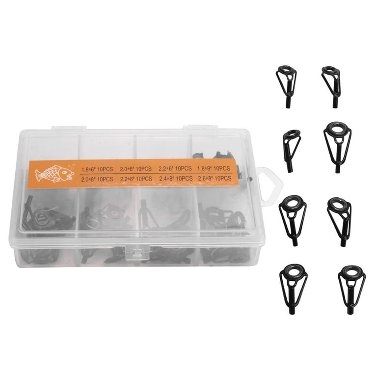 fishing rod tips walmart 80 Pcs Fishing Rod Tip Repair Kit Stainless Steel Ceramic Ring Guide Tips  Rod Guide Replacement Tip for Sea Fishing