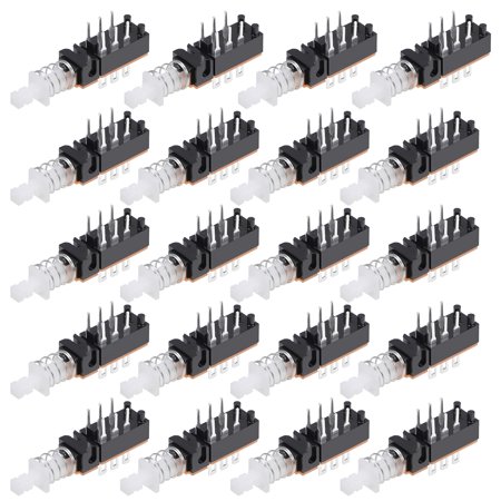 Push Button Switch DPDT 6 Pin 1 Position Self-Locking Black 20pcs ...