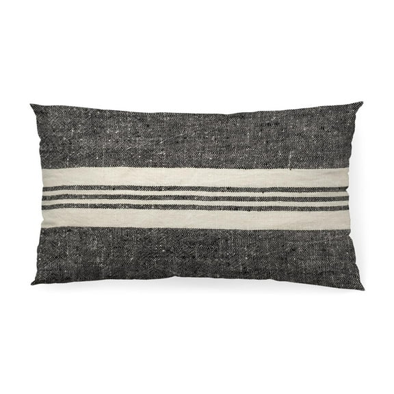 Mercana Sharon 14 X 26 Black With Stripes Decorative Pillow Cover