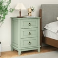 thumbnail image 4 of May in Color Green 3-Drawer Nightstand: Modern Wood Bedside Table with Spacious Drawers, Sturdy Furniture for Bedroom, Living Room, or Office, 4 of 9