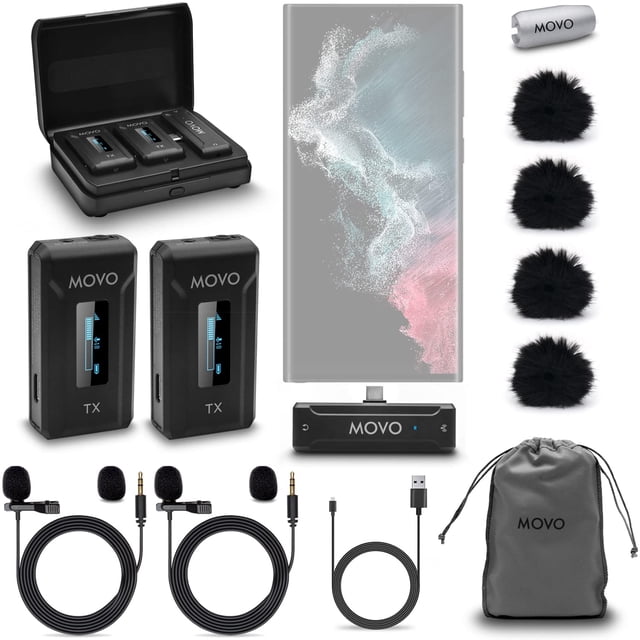 Micrófono inalámbrico Movo WMX-2-C-DUO USB-C para Android