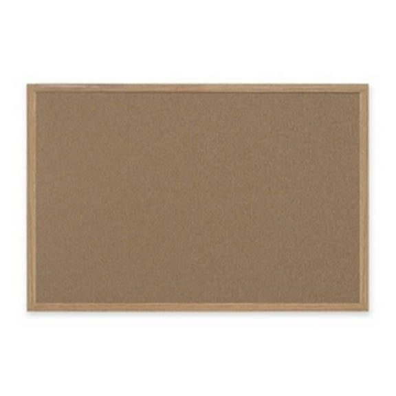 Bi-Silque Visual Communication Products Earth Cork Bulletin Board, 24 x 36 in., Wood Frame