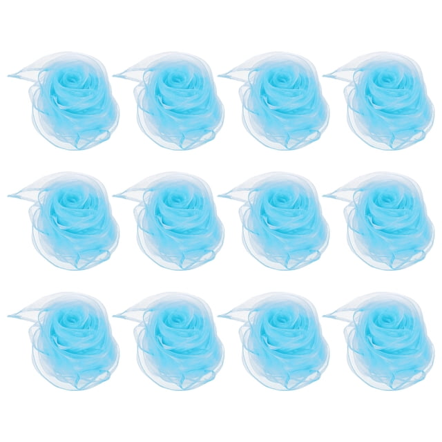 Uxcell 12 Pcs Dance Scarves 18" x 18" Juggling Scarves for Play Magic Music Light Blue
