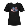 thumbnail image 4 of Fiudx Liquidación de Ofertas Flash Camiseta de Manga Corta con Cuello Redondo y Estampado de Bandera de Moda para Mujer, 4 of 4