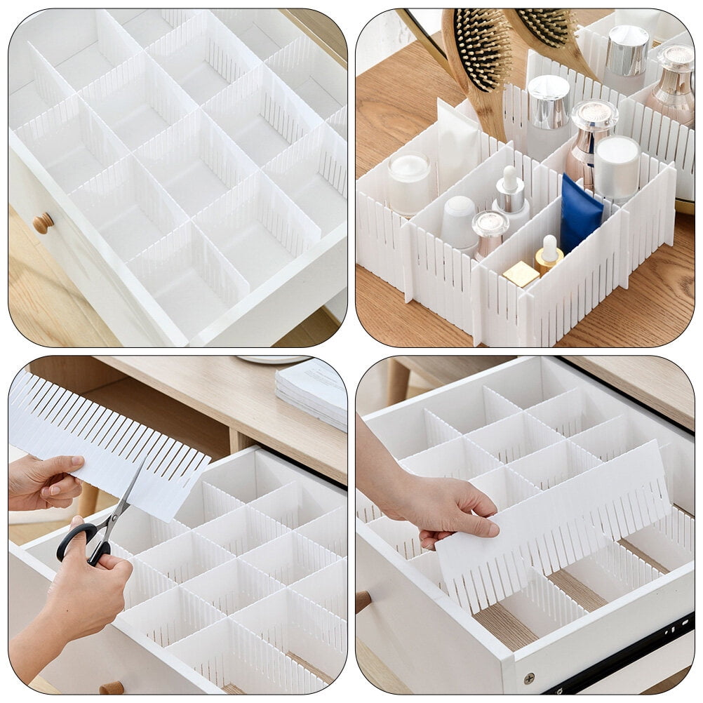 Supvox 10Pcs Multipurpose White Drawer Division Boards for Home Use Efficient Storage Solution