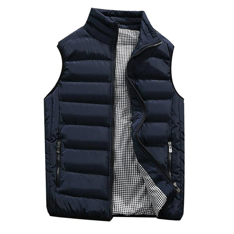 Men s Lightweight Puffer Vest Winter Warm Slim Fit Down Vest Packable Outdoor Running Hiking Travel Sleeveless Jacket with Pockets