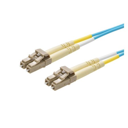 UPC: 0889028159002 | Monoprice OM4 Fiber Optic Cable – 5 Meters – Aqua  LC/LC  UL  50/125  Multi Mode  10GB  OFNR  Corning  For High-Throughput Enterprise Networks