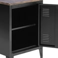 thumbnail image 4 of Highsound Nightstand with Metal Locker, Modern Bedside Storage Table with Removable 2 Tier Shelves for Boy Teens Bedroom-Black, 4 of 7