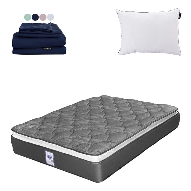 Colchón Queen Size Spring Air Aries + Almohada One + Sábanas Softy