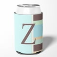 thumbnail image 2 of Letter Z Initial Monogram - Blue Stripes Can or Bottle Beverage Insulator Hugger, 2 of 5