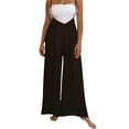 thumbnail image 2 of KOMOO Women Wide-Leg Pants Loose Tie-up Straps Bib Pants Solid Color Baggy Cotton Rompers Overalls, 2 of 9