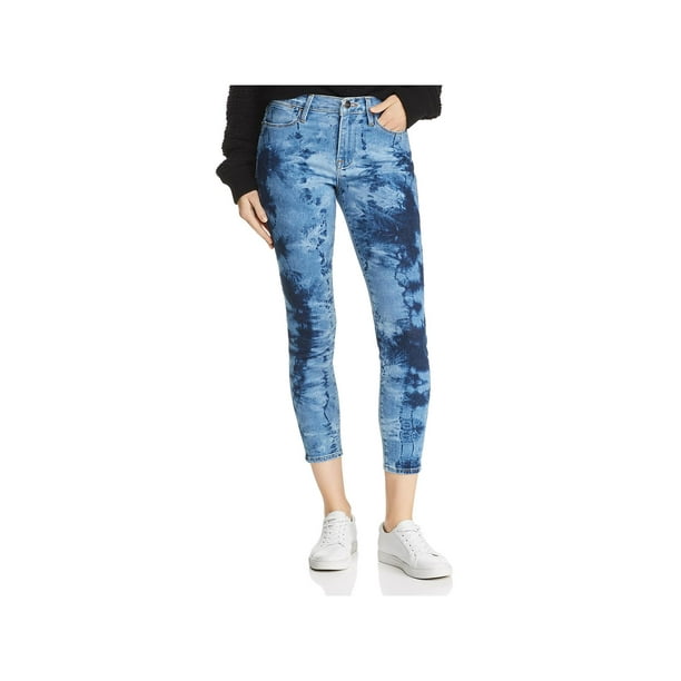 geschenk nevel pop Frame Womens Tie-Dye High Rise Skinny Jeans Blue 25 - Walmart.com