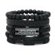 thumbnail image 1 of Pulsera de cuero tejida a mano con cuerda para hombre y mujer, sencilla, joyería, 1 of 6