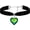 green, variant on Gothic Heart Choker Necklace, Black Velvet Choker, Gothic Choker, Goth Choker, Vintage Necklace, Y2k Aesthetic Necklace, Jewelry Gift for Women