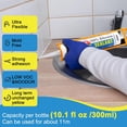 thumbnail image 3 of Silicone Caulk & Sealant Clear, 6 Pack - 100% Waterproof Silicone Sealant, Silicone Caulking for Kitchen and Bathroom, Toilet, Sink, Window ＆ Door Use, Shrink & Crack Proof (10.1 FL.OZ/300ml), 3 of 10