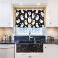 thumbnail image 5 of Yayeee Kitchen Curtains Tier Pair Light Filtering 27"x36" Rod Pocket Short Cafe Window Panel, White Halloween Ghost, 5 of 7