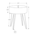 thumbnail image 4 of 16" Blue and Gold Decorative Round Shaped Ottoman with Metal Legs, 4 of 6