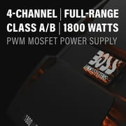 BOSS Audio Systems Phantom PF1800 1800W 4-Channel Car Amplifier, Class A-B, Mosfet Power Supply, 2-4 Ohm Stable, Black, 10.6 lbs