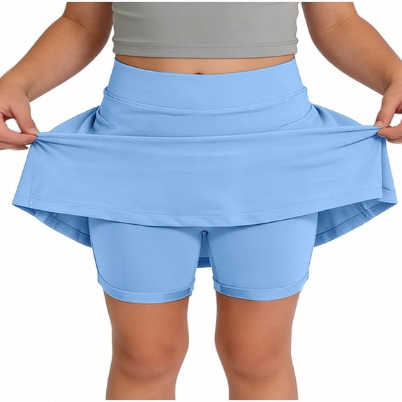 Hihipz Big Girls Skort Athletic Tennis Cheerleading Shorts Pocket Skort Kids Girls Stretch Casual Outfits,Sizes 4-12