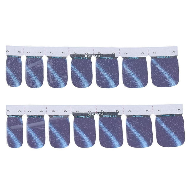 14pcs Self Adhesive Nail Sticker DIY Glitter Fashionable Nail Polish Strip Full Wraps Decal(10 )