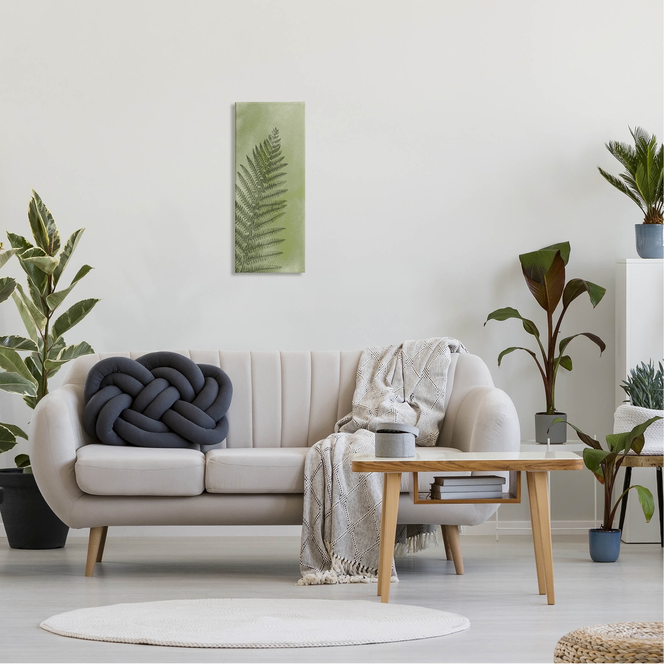 Intricate Fern Sprout Leaf Botanical & Floral Graphic Art Gallery Wrapped Canvas Print Wall Art
