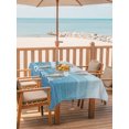 thumbnail image 2 of Outdoor Tablecloths with Umbrella Hole & Zipper, Blue Summer Beach Tablecloth Rectangle 60x84 Inch, Coastal Vacation Blue Wooden Waterproof Table Cloth, Patio/Pool/Picnic Table Covers, 2 of 8