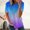 Blue, variant on Tbopshirt Fashion Women Summer Loose Print Round-Neck T-Shirt Short Sleeve Casual Blouse