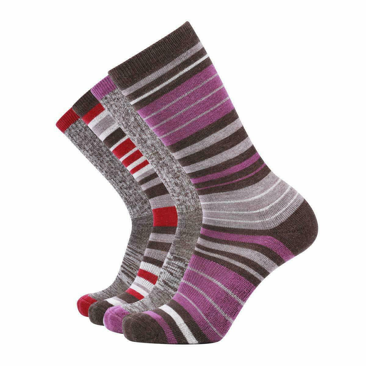 4 Pair Ladies Women's Trendy Wool Socks Winter Athletic Crew Sock Warm Hiking Mid Calf 