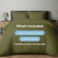 thumbnail image 3 of CGK Linens 3-Piece Premium Duvet Cover Set - Queen Size Soft Comforter Cover With Zipper & Matching Pillowcases, Sage Green, 3 of 7