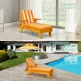 thumbnail image 5 of Topbuy Kids Patio Chaise Lounge Wooden Recliner w/Detachable Umbrella & Cushion Suitable for 3-8 Ages, 5 of 8