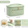 thumbnail image 2 of ABCISI Travel Makeup Bag Organizer, Large Capacity Cosmetic Pouch for Women, Waterproof Make Up with Divider, Clamshell Makeup Case with Handle and Metal Zipper, Travel Essentials (Green), 2 of 12