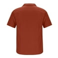 thumbnail image 4 of Iugvhana Mens Shirts Casual Solid Color Regular Fit T-Shirts Button Down Short Sleeve Shirt with Front Double Pocket Brown XXXL, 4 of 5