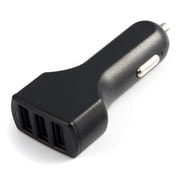 36W 4.8Amp 3-Port Fast USB Car Charger Power Adapter with Smart Detect Compact [Black] Compatible With iPhone XS Max XR SE 7 Plus 6S Plus 6 Plus 5S 5C 5, iPad 9.7 4 3 2 W4K