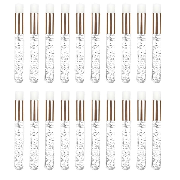 Qarigey 20 Pieces Lash Shampoo Brushes Cosmetic Remover Off Lash Peel Tool Pinceles de maquillaje y herramientas Oro plateado