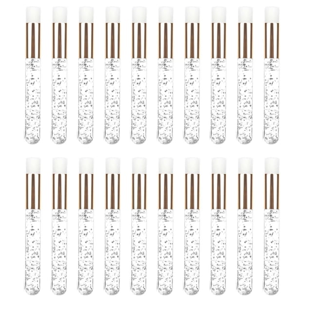 Qarigey 20 Pieces Lash Shampoo Brushes Cosmetic Off Remover Peel Lash Tool Pinceles de maquillaje y herramientas Oro plateado