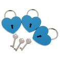 thumbnail image 1 of pieza de 3 piezas Llave de Llave decorativa en apariencia de elegante para equipaje Maleta Armario Joyero - Azul, L shamjiam Candado, 1 of 7