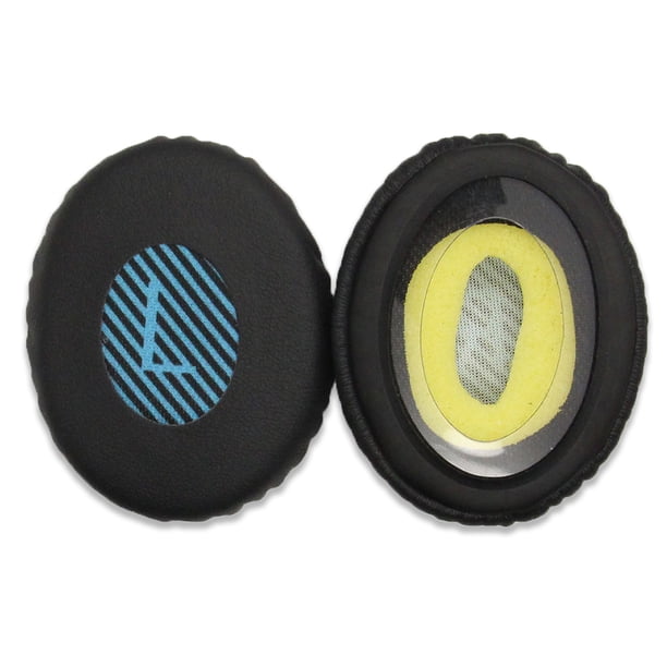 Injueey Cojines Almohadillas para los oídos Reemplazo montado en la cabeza para auriculares Bose OE2 Negro + Azul Type3 NO3