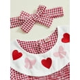 thumbnail image 6 of aturustex Little Girl Classic Plaid Dress Outfits 3T-6T Toddler Smocked Doll Collar A-line Dress Long Sleeve Babydoll Dress Heart Bow Embroidered Partmmer Clothes Beachwear for Holiday Party, 6 of 8