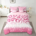 thumbnail image 2 of jejeloiu Leopard Print 7-Piece Bedding Comforter Set,Modern Splashing Ink King Bedding Sets,Pink White Bed Sheets For Girls Kids,Ultra Soft Home Decor Reversible, 2 of 8