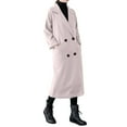 thumbnail image 4 of RYDCOT Wool Overcoat Women Plus Size Winter Double Breasted Wool Blend Coat Casual Long Pea Trench Coat Jackets with Pockets Outwear, 4 of 7
