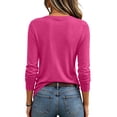 thumbnail image 3 of Stralyhd Women's Basic Soft Crew Neck Long Sleeve T Shirts Casual Tops Tee for Workout Business Fall Clothes Hot Pink M, 3 of 4