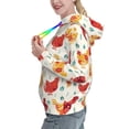 thumbnail image 3 of Yiaed Colorful Flower Chickens Print Womens Casual Hoodies Crew Neck Long Sleeve Sweatshirts With Pocket Pullover Tops Women's Hooded Sweatshirt-Small, 3 of 5
