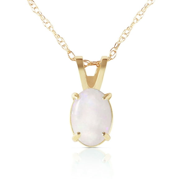 Galaxy Gold GG 14K Yellow Gold Opal Pendant Necklace - October Birthstone - Balance & Intuition - 16" to 24" - Fine Jewelry for Women