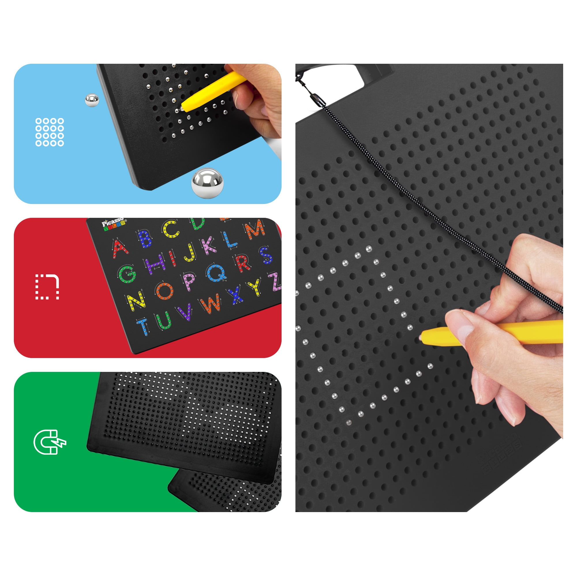arts-4　e⑥ PicassoTiles 4-in-1 Magnetic Drawing Board Alphabet & Number