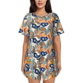 thumbnail image 1 of Fotbe Fashionable Paisley Conjunto de Pijama Estampado para Mujer, 2 Piezas, Ropa de Dormir con Camiseta de Manga Corta y Shorts Suaves-Large, 1 of 6