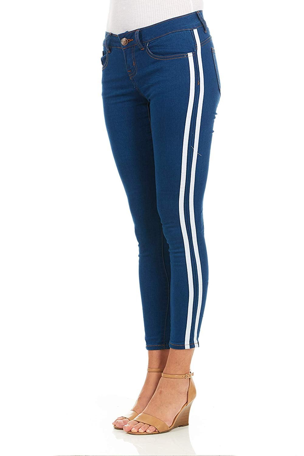 plus size side stripe jeans