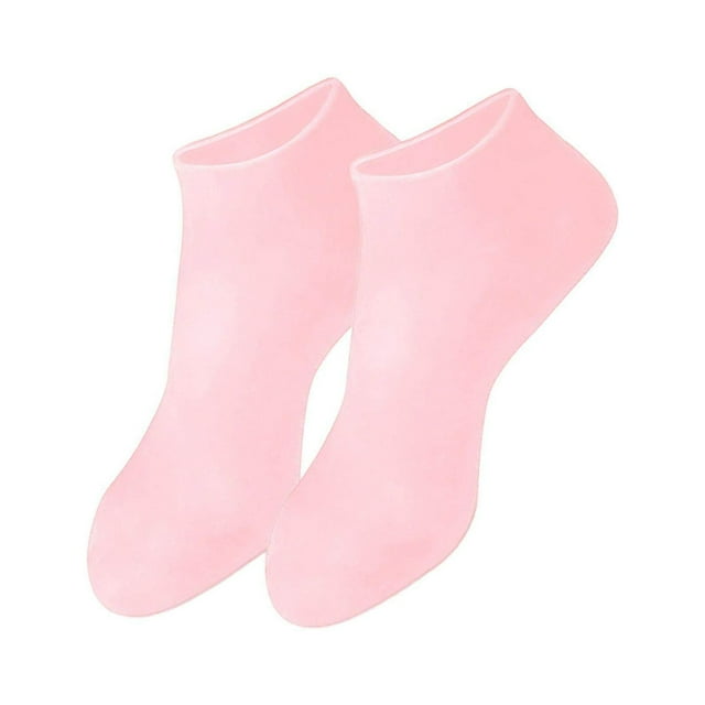facefd Soft Silicone Gel Socks Toe Socks Skins Moisturizing Protection Foot Care Protector Pink L