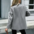 thumbnail image 4 of Fenkoxk Womens Winter Casual Long Sleeve Lapel Wool Coat Solid Color Button Open Front Blazer Jacket with Pockets, 4 of 5