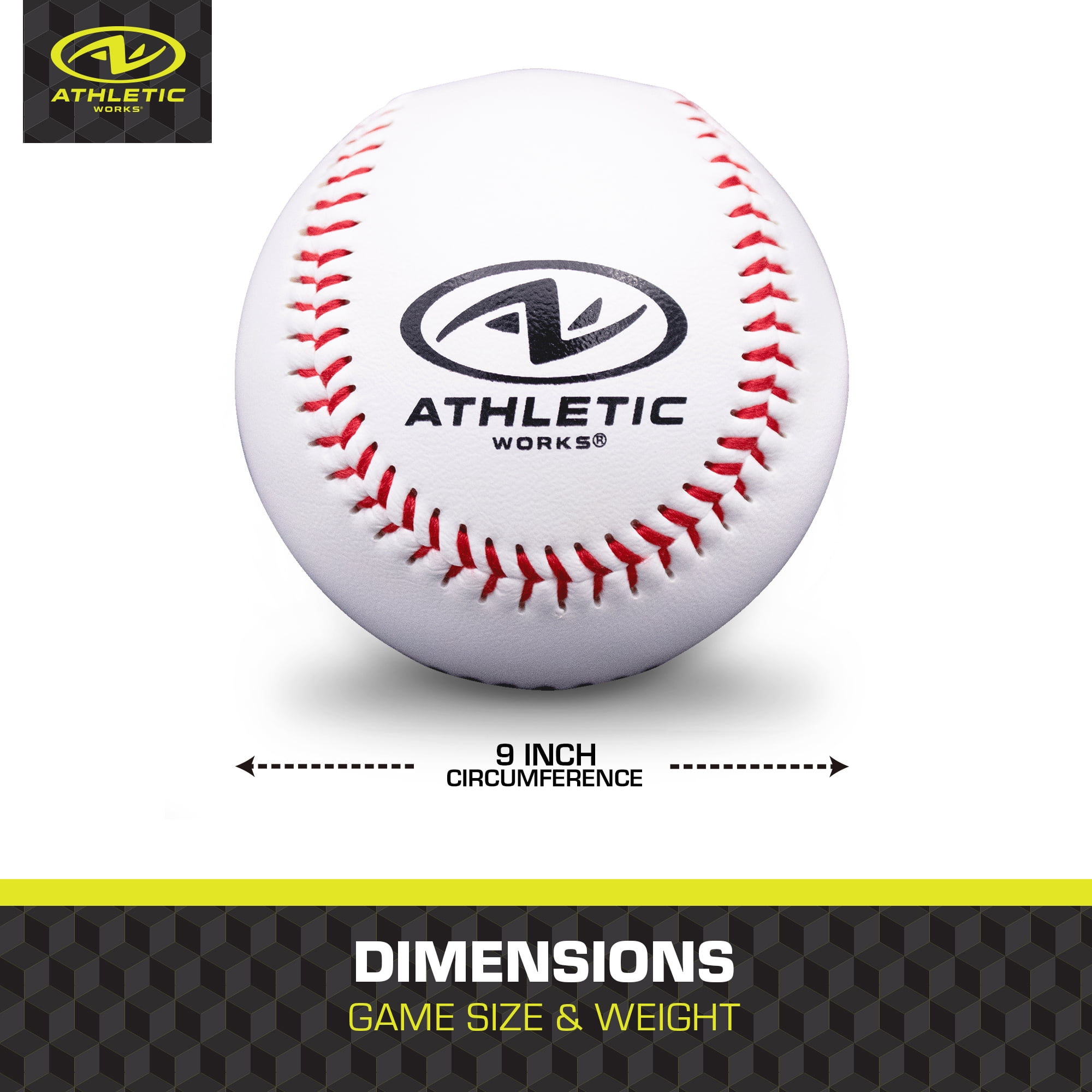 Athletic Works 9-Inch Leather Baseball with Bucket – 2 Dozen