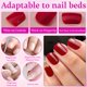 thumbnail image 4 of Uñas postizas adhesivas LuckForever de 240 piezas, cortas cuadradas, rojo oscuro, 4 of 8